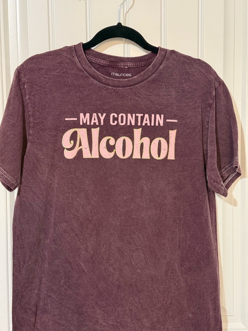 Maurices Plum Graphic Tee with Pink Lettering
